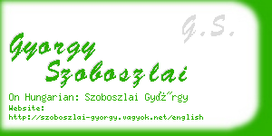 gyorgy szoboszlai business card